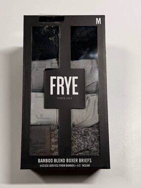 FRYE Bamboo Blend Boxer Briefs - 4 Pack - NWT - Medium - Black - Gray Shades